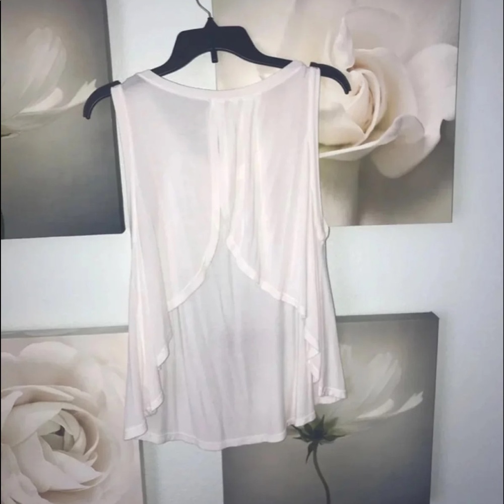 Brandy Melville White Open Back Tee